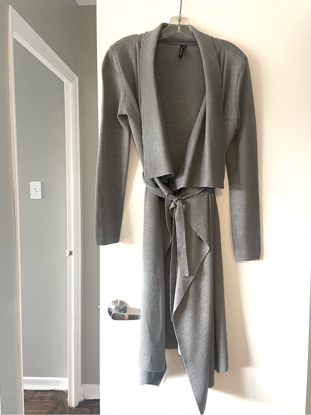 Marciano Gray Long Sleeve Wrap Cardigan with Tie Belt